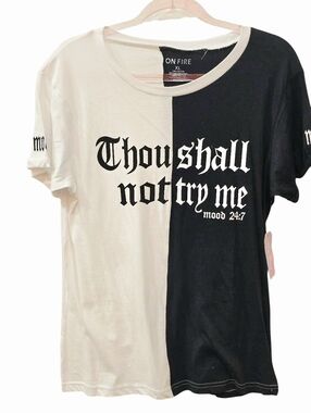 On Fire Split 'Thou Shall Not Try Me' Graphic Tee